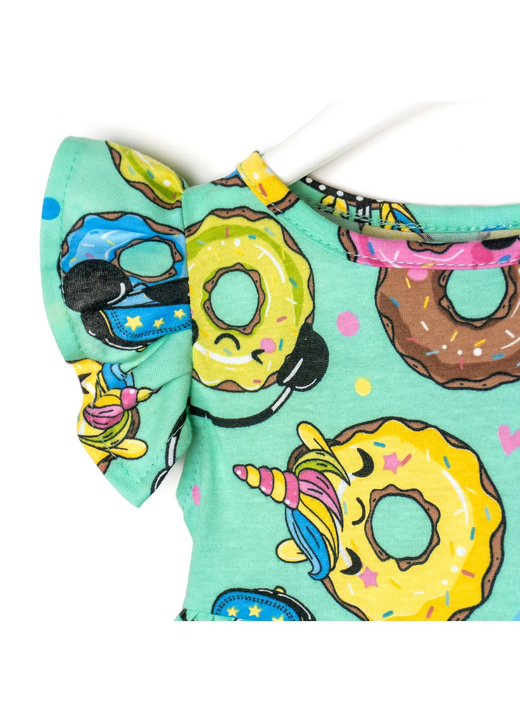 Мятное детское платье кулир на лето donuts ментол dexter's (290416662)