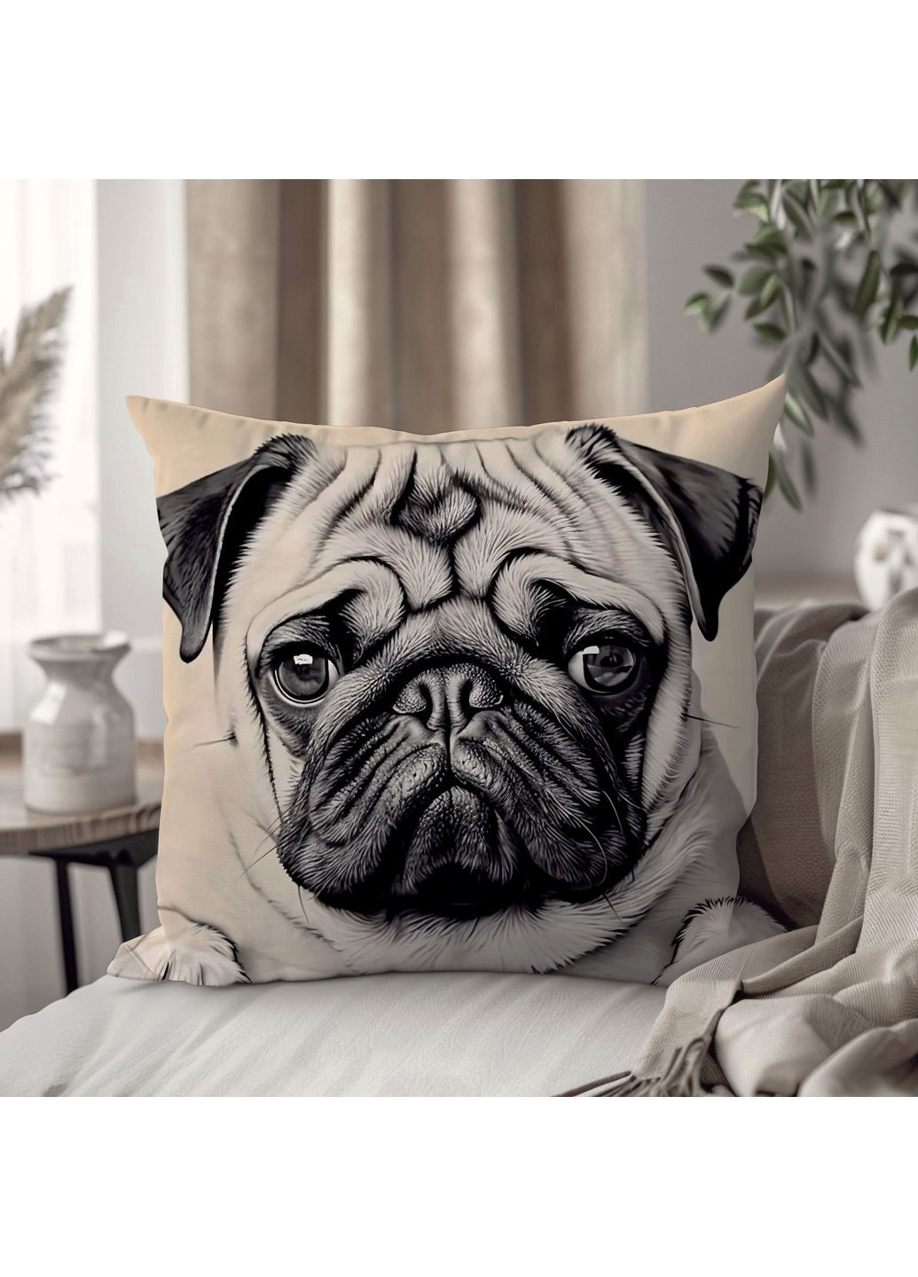 Подушка плюшева смішна з приколом з Собакою від 33×33 см, 3D принт / 1306933UA WONKEY (359448096)