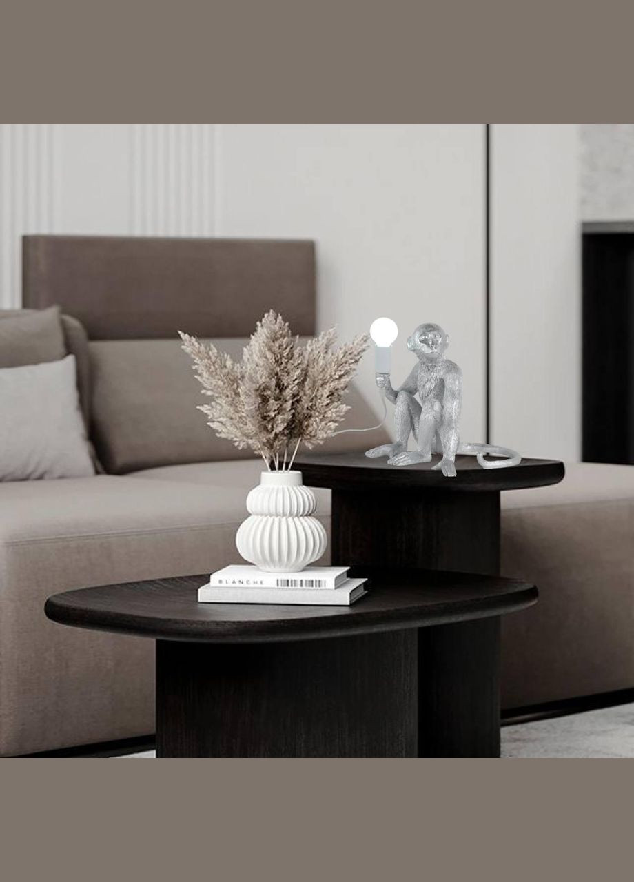 Серебряная напольная лампа – сидящая обезьянка "Monkey" (909-VXL8051B SL) No Brand (370071025)