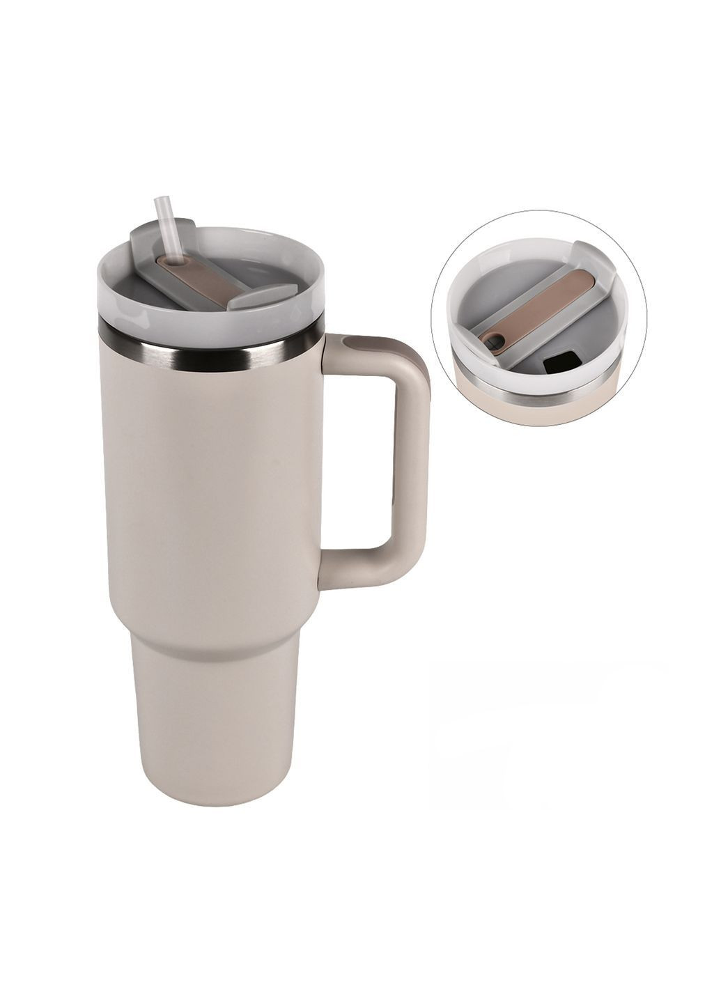 Термокружка объемом 1.2 литра цвет бежевый CB-00287031 No Brand (364968085)