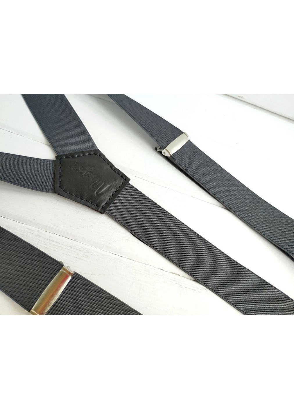 Серые подтяжки на пуговицах Major Style (357206582)