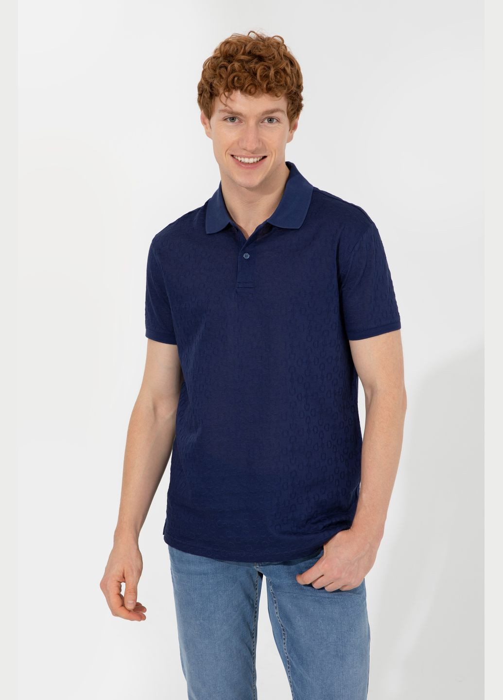 Темно-синяя футболка поло u.s. polo assn. мужское U.S. Polo Assn.