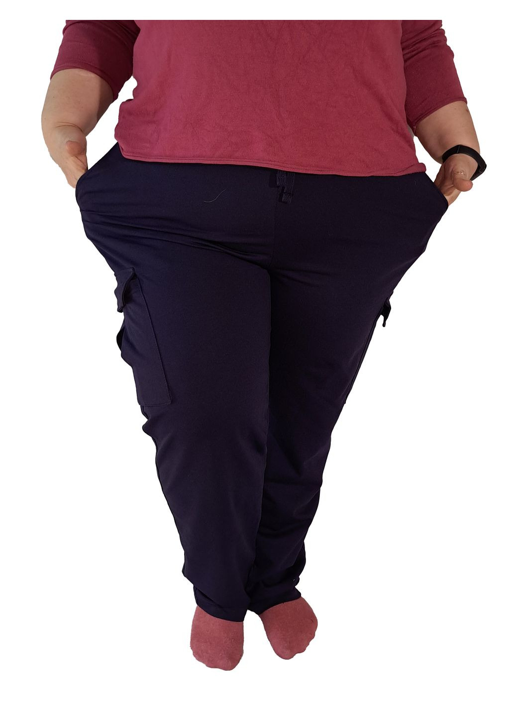 Спортивные штаны унисекс, темно-синие с боковыми карманами. No Brand (356727756)