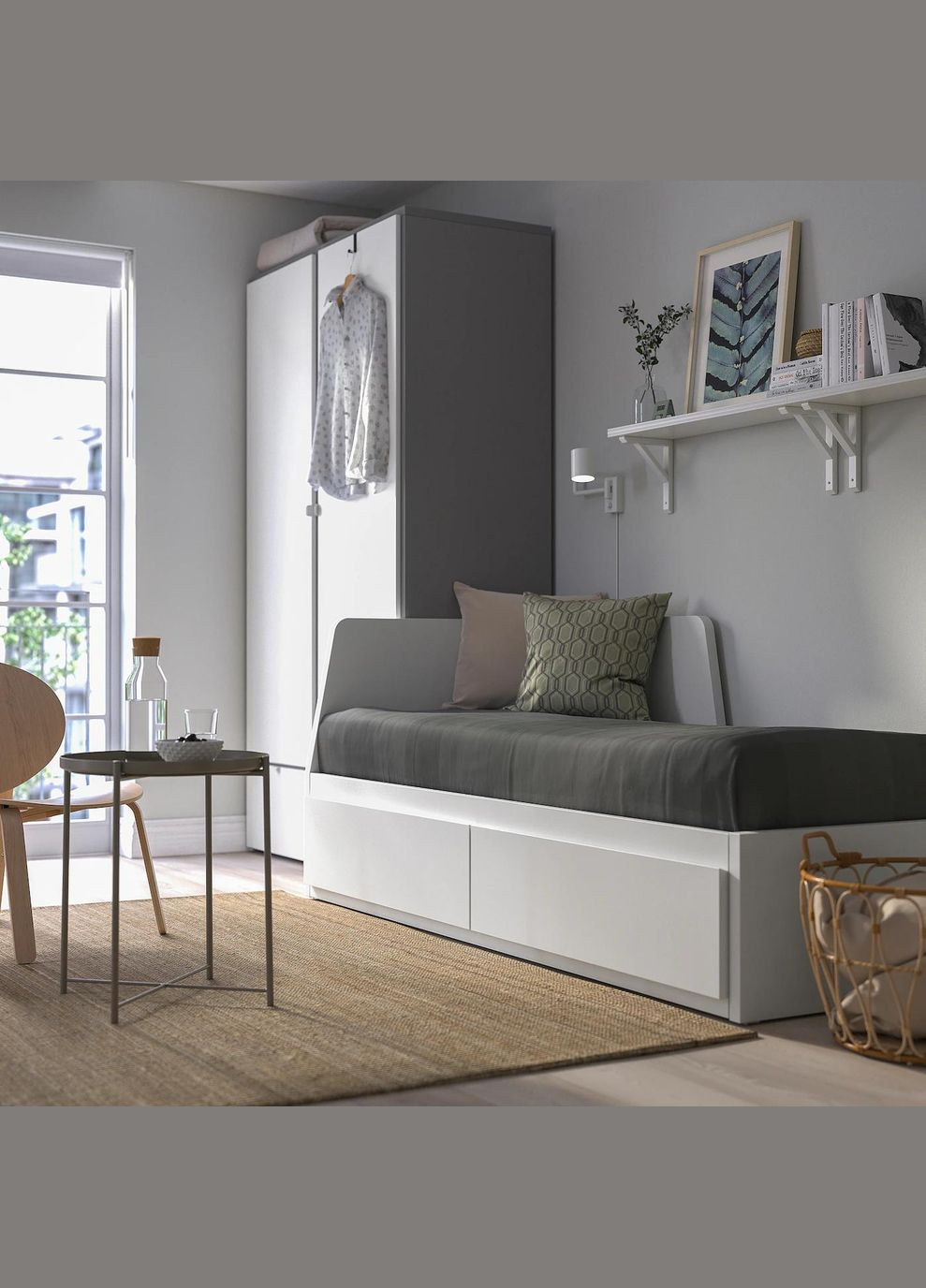 Каркас ліжка з 2 ящиками ІКЕА FLEKKE 80х200 см (00320134) IKEA (278408556)