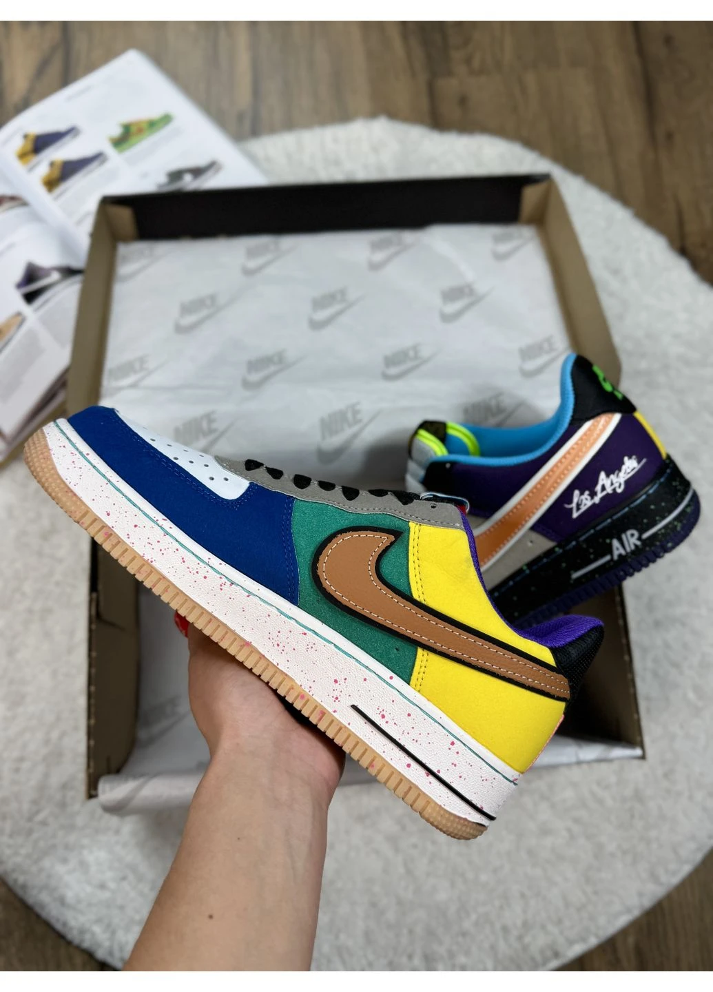 Комбіновані кросівки чоловічі nike air force 1 what the la найк аір форс 1 демісезон No Brand