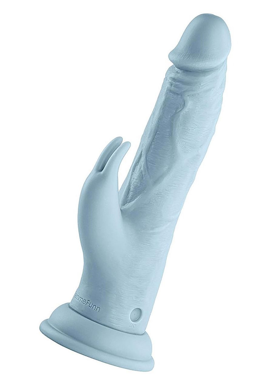Вибратор-кролик на присоске FemmeFunn Turbo Rabbit с пультом управления, голубой Vortex (303883403)