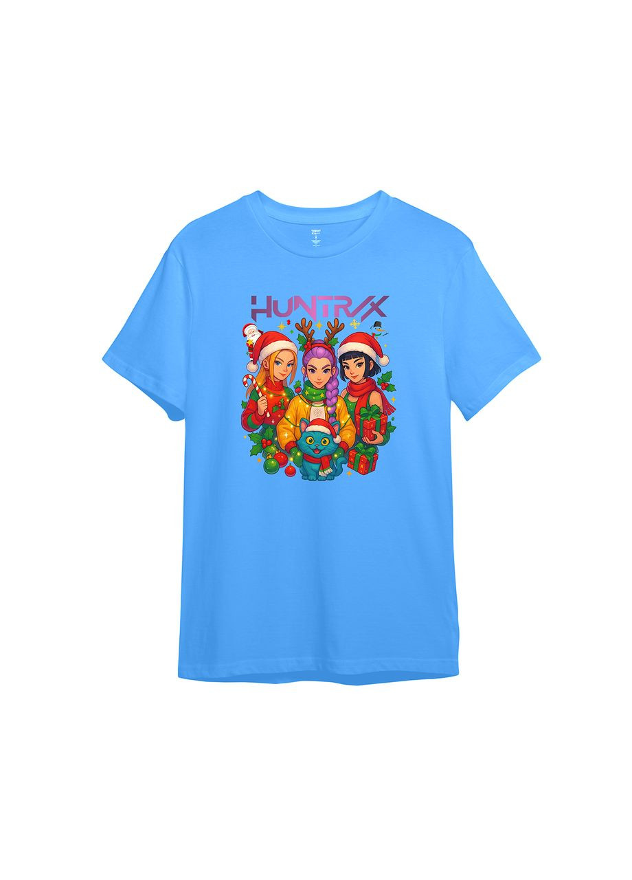 Голубая демисезонная детская новогодняя аниме-футболка с принтом "праздничный отряд". хантрикс / кейпоп (10597575574) ТiШОТКА