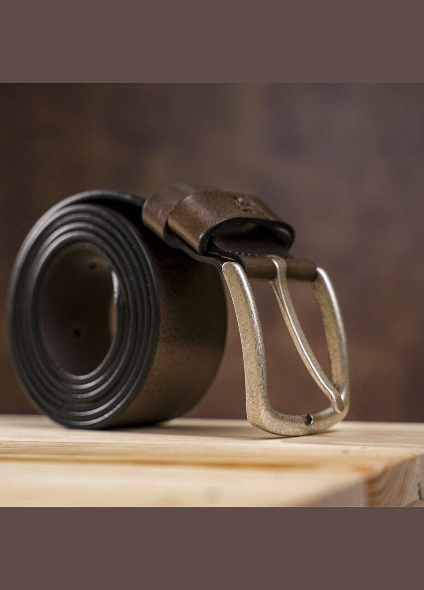 Ремінь чоловічий з круглою пряжкою 11271 Капучино Grande Pelle (329200450)