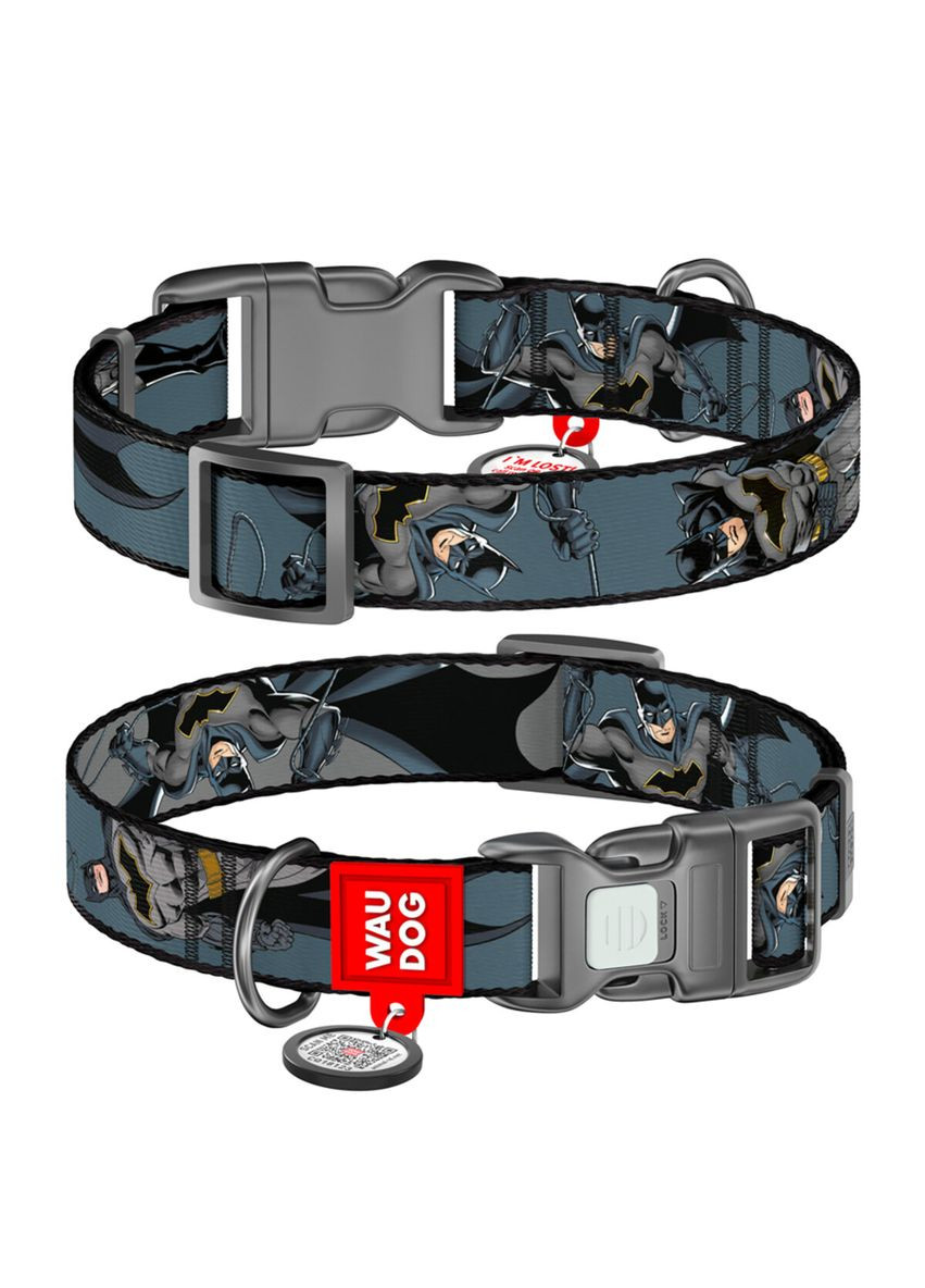 Нашийник для собак нейлоновий Nylon з QR паспортом, XL, Ш 25 мм, Дов 37-58 см WAUDOG (331162508)