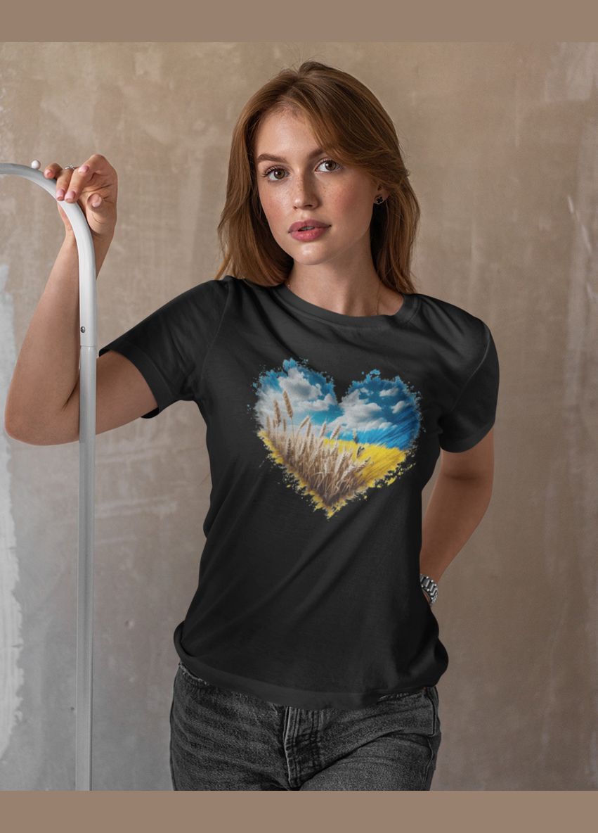 Футболка жіноча патріотична з серцем 21100004 Mishe - (315048396)