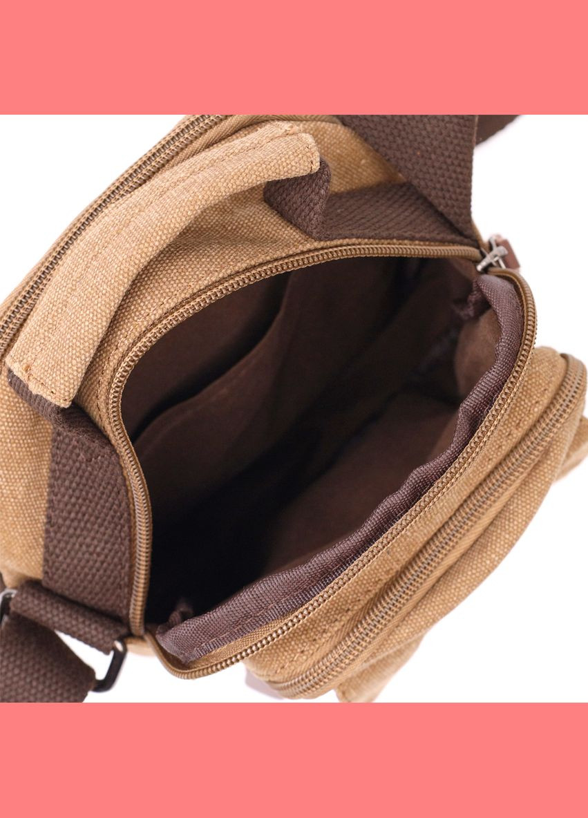 Сумка чоловіча через плече із щільного текстилю 22220 Коричневий Vintage (302007933)