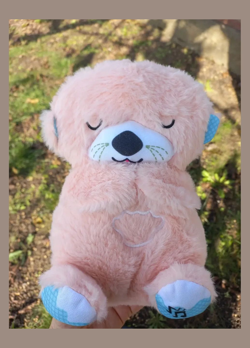 Светло розовая дышащая плюшевая выдра для сна, мягкая светящаяся игрушка с имитацией дыхания для малышей и China (322777154)