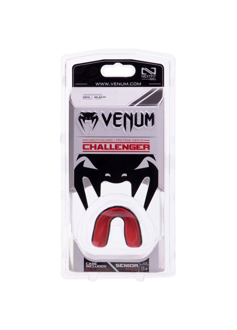 Капа боксерська одностороння (однощелепна) CHALLENGER Pro (термопластик, Чорний-червоний) (VN61_Чорно-червоний) Venum (361434097)