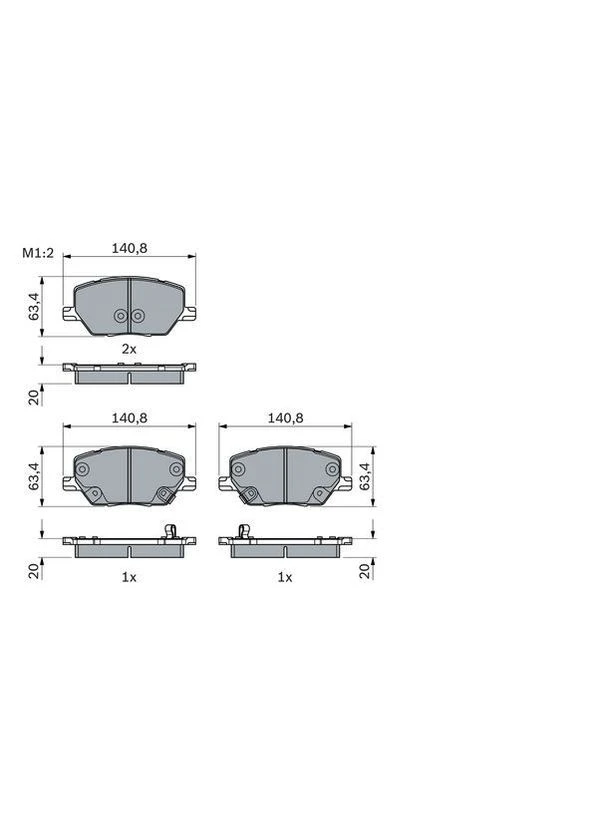 Комплект гальмівних колодок Bosch (390293410)