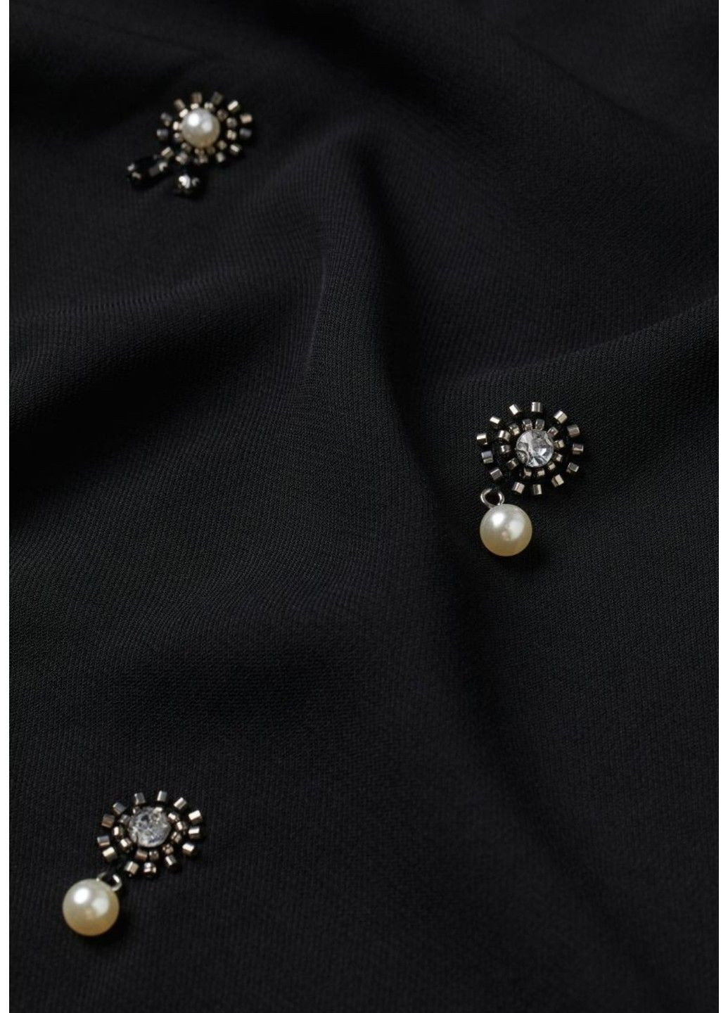 Чорна коктейльна жіноча сукня-сліп з аплікаціями н&м (57036) xs чорна H&M