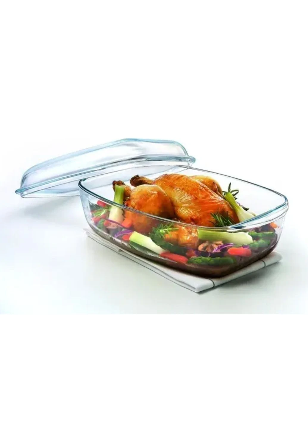 Кастрюля боросиликатное стекло 37x22 см 6,7 л прозрачная с крышкой O CUISINE (386702009)