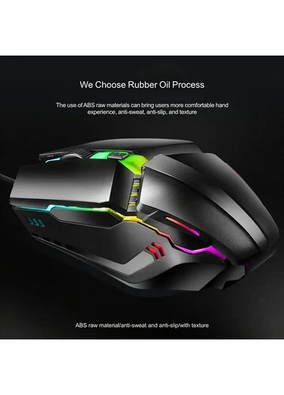 Проводная игровая мышка с подсветкой X3-FQ colorful Черная No Brand (317254174)