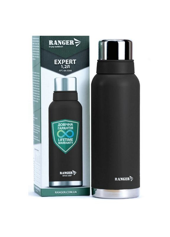 Термос питьевой из нержавеющей стали Expert 1.2 л Black (RA 9944) Ranger (334006635)