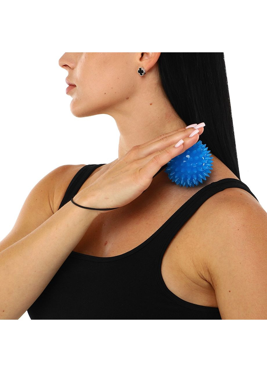 М'яч масажний масажер Іглбол з кріпленням на зап'ясті FI-9452 (d-5,5 см, блакитний) SP-Sport (361434791)