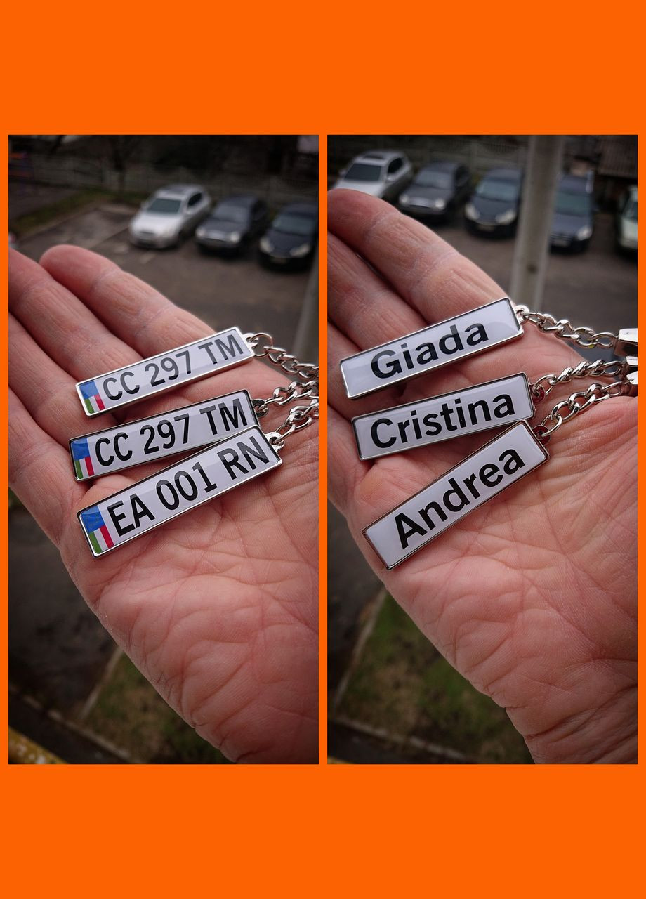 Брелок гос. номером именный (двухсторонний Black) No Brand (339058269)