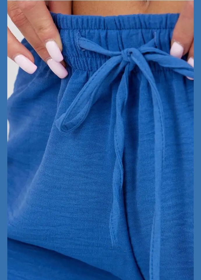 Штаны летние с ткани жатка голубого цвета Let's Shop (287558972)