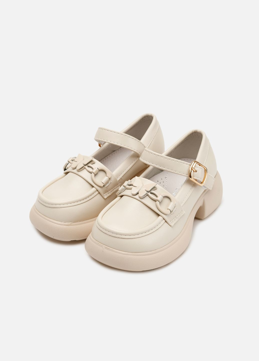 Молочные туфли на каблуке для девочки цвет молочный cb-00264565 Buddy Sheep