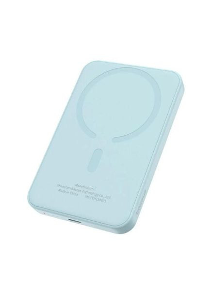 Магнитный павербанк Magnetic 5000 mAh 20W с беспроводной зарядкой Magsafe и индикатором заряда УМБ Голубой Baseus (349824364)