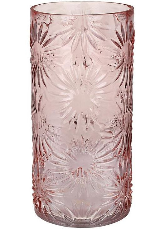 Ваза для квітів скляна Flowering Time "Ромашка" Ø12х25см, рожева Bona (372172188)