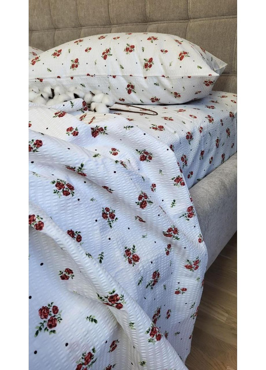 Постельное белье с резинкой Фавор, ранфорс гофра (жатка) Евро размер, наволочки 70/70 No Brand (364213075)