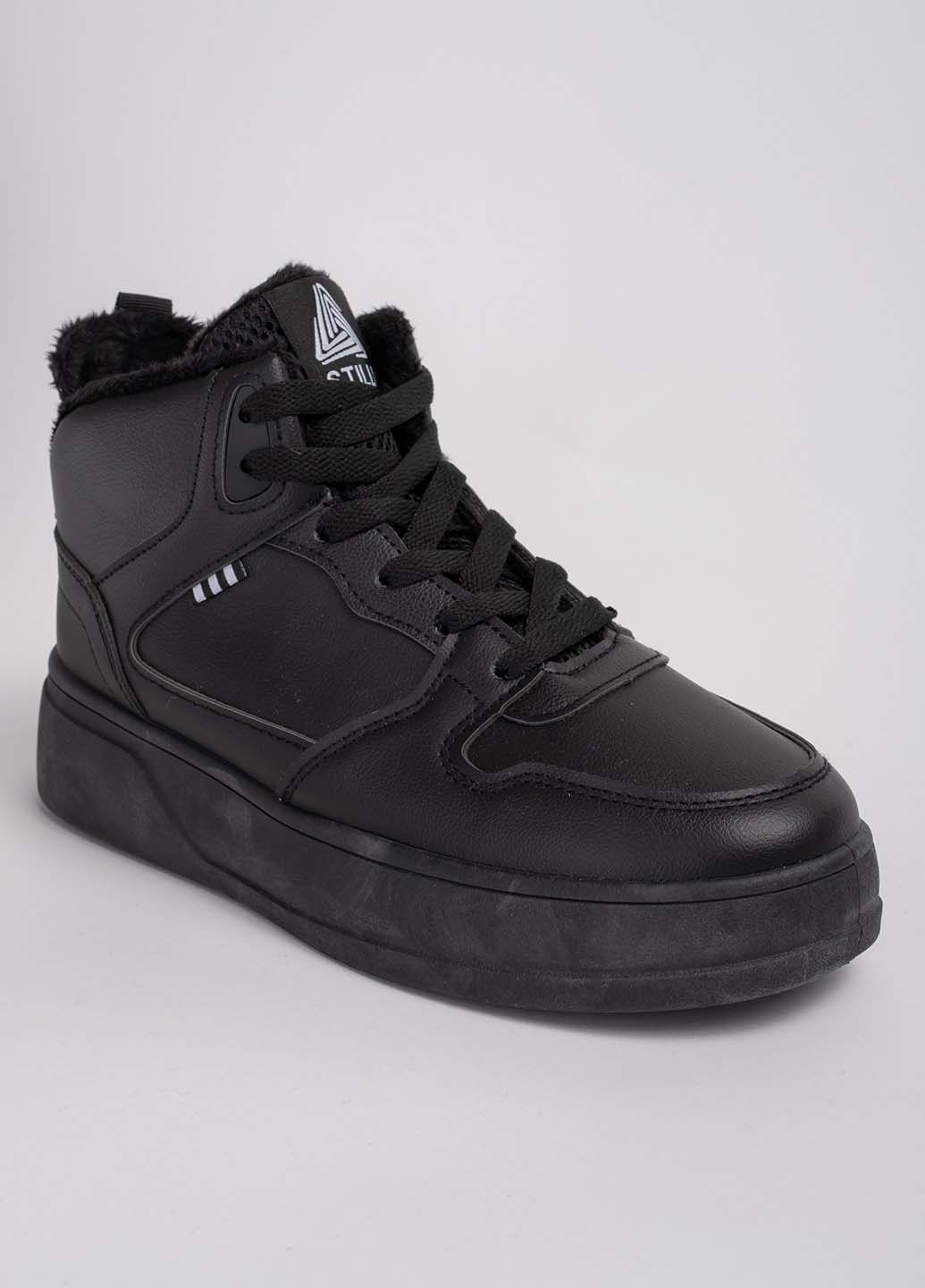 Чорні високі кеди зимові Fashion