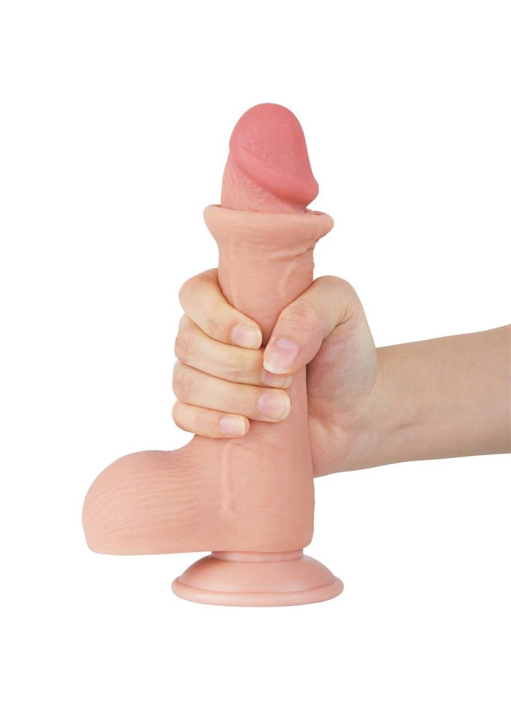 Фаллоимитатор с кожей на присоске Sliding Skin Dual Layer Dong Flesh 7.5 Lovetoy (305664758)