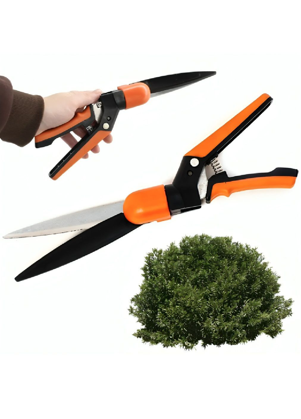 Садові газонні ножиці для точного підрізання трави підстригання кущів з поворотним на 360° сталевим лезом 33 см (480302-Prob) Unbranded (333298797)