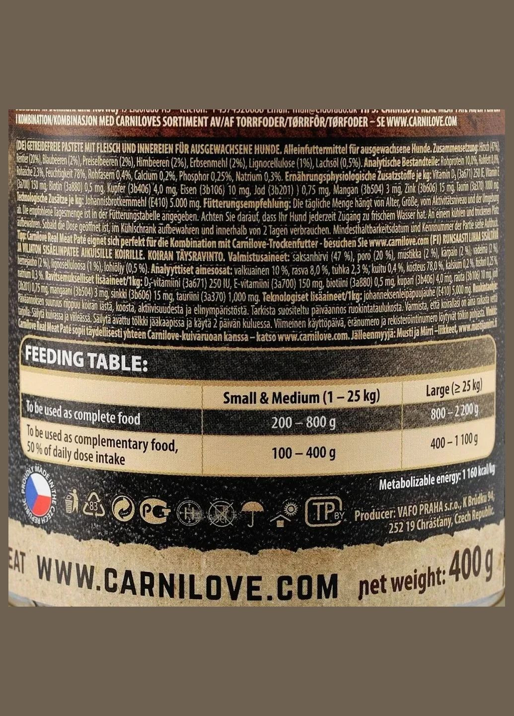 Корм вологий Dog k консерви для собак з північним оленем 400 г🐕🦺 Carnilove (342374120)