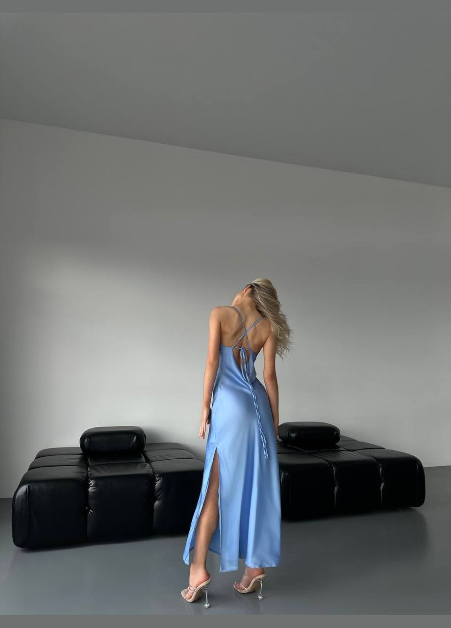 Блакитна святковий, коктейльна, пляжна, відвертий, повсякденний, кежуал, вечірня жіноча сукня No Brand