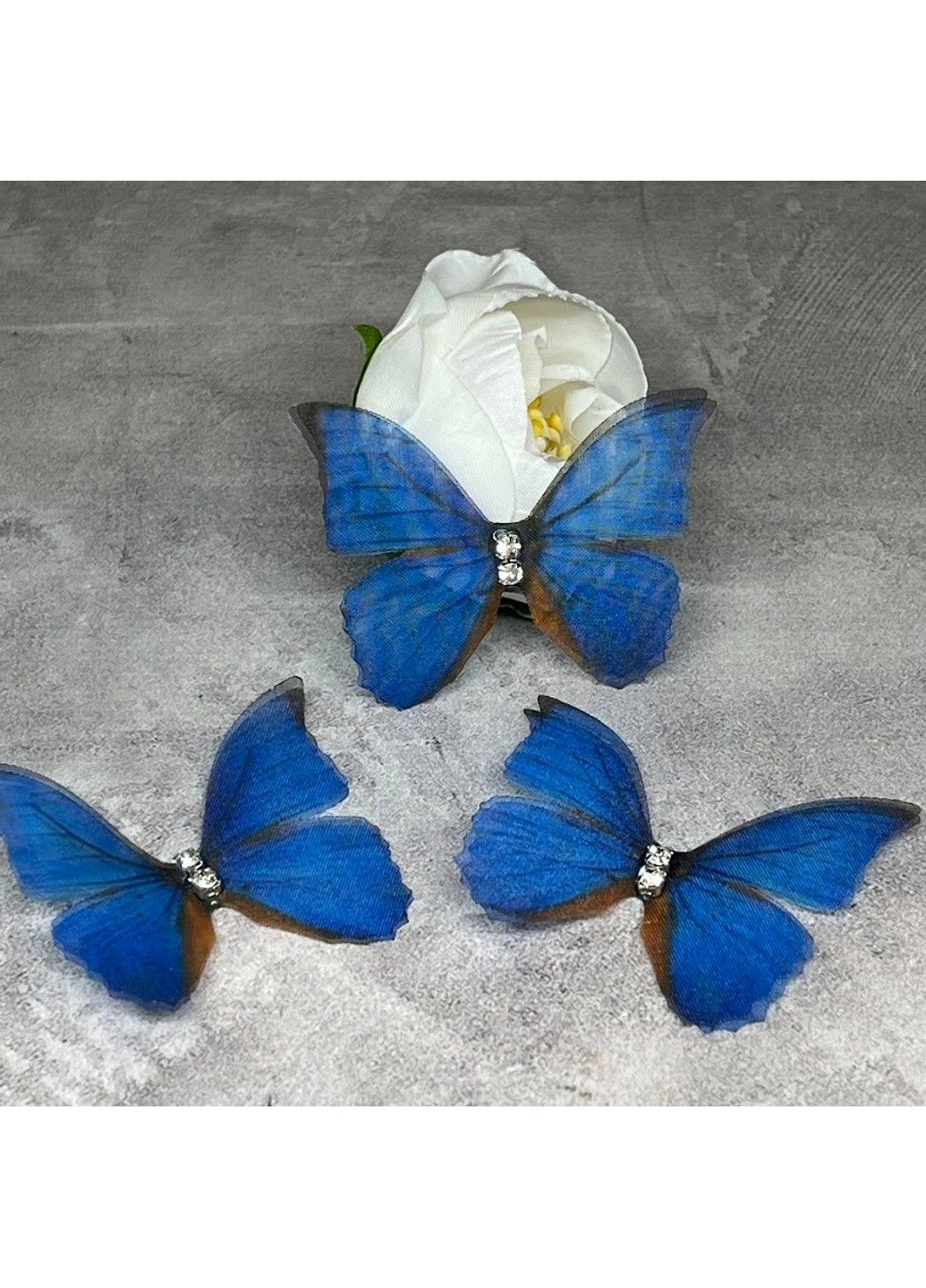 Метелик шифоновий (двошаровий), розмір ≈ 4,5*3,6 см, арт 018097, 1 шт No Brand (327878283)