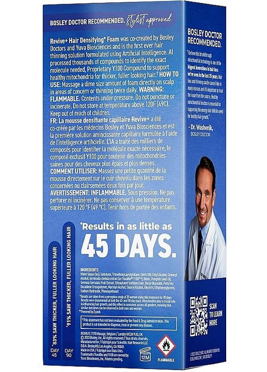 Піна проти випадіння волосся у чоловіків MD Revive+ Densifying Foam for Men 60g (1361659-14798889) Bosley (368656257)