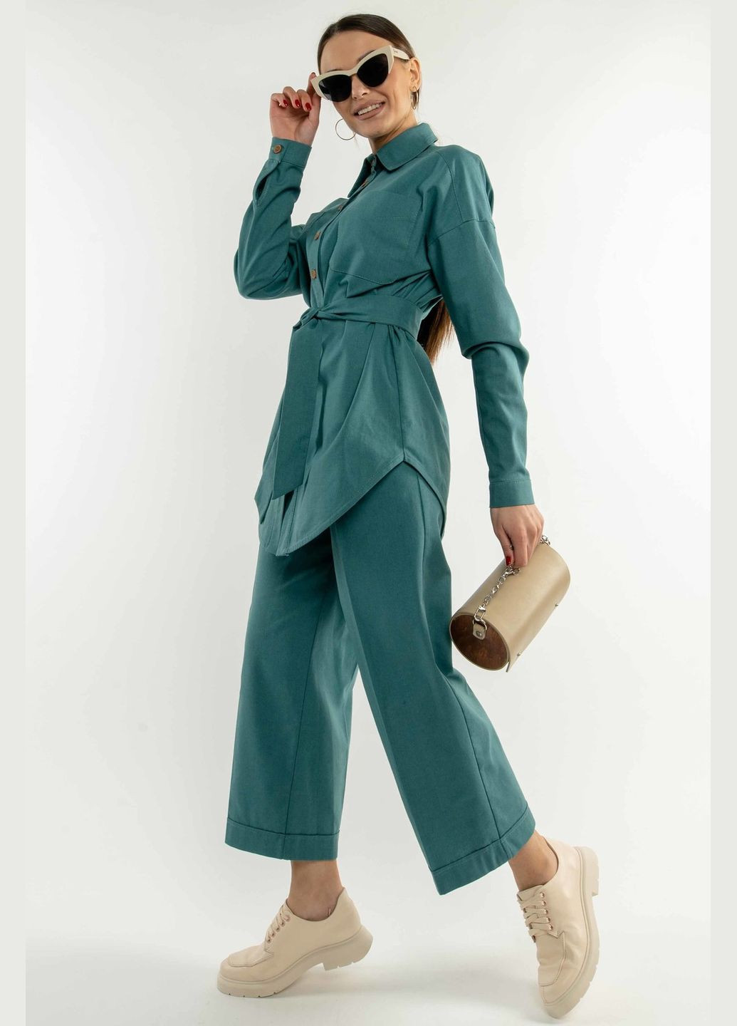 Бирюзовая повседневный рубашка RiMari