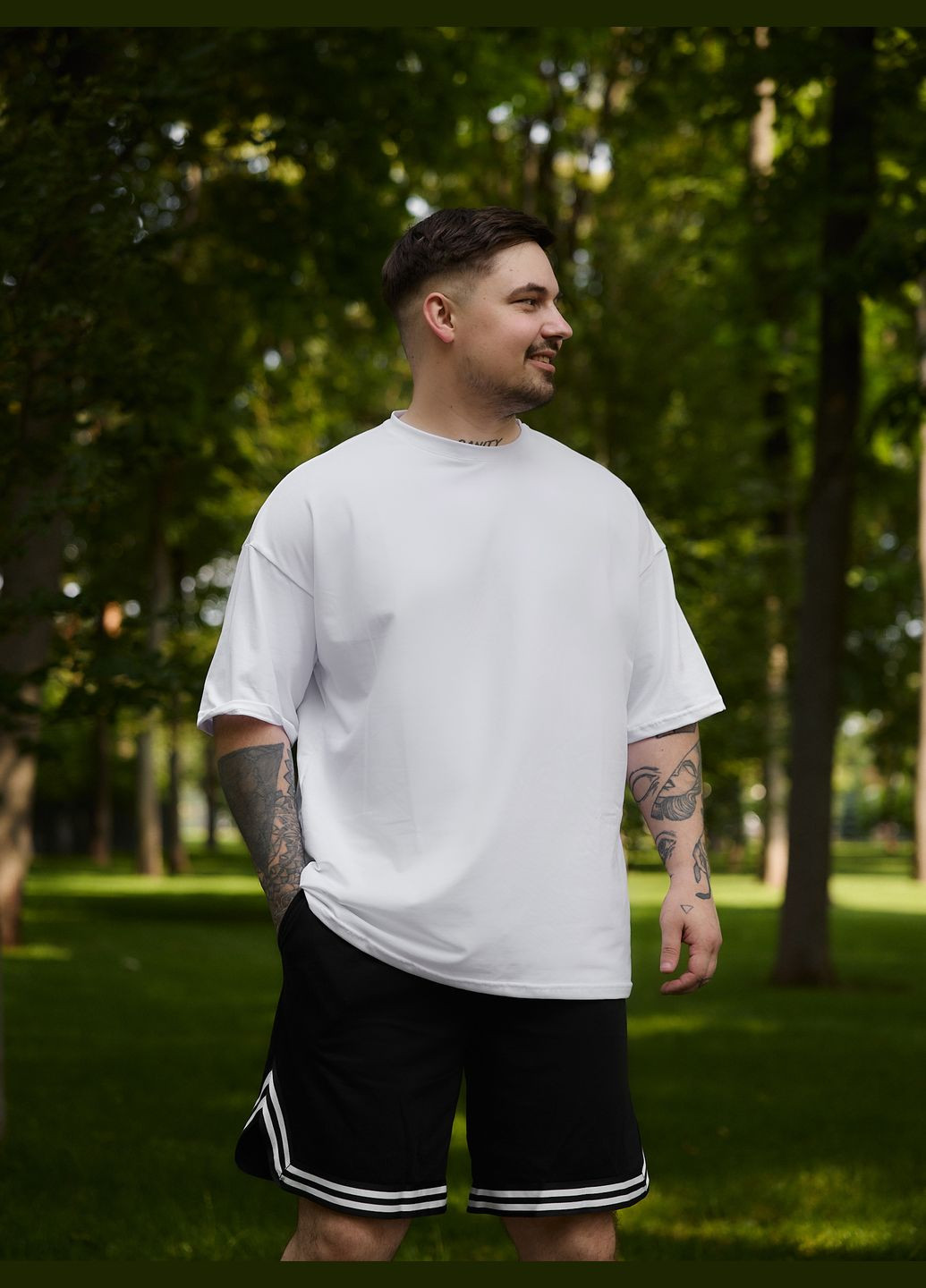 Чорно-білий літній трендовий літній комплект з лампасами з шортами No Brand