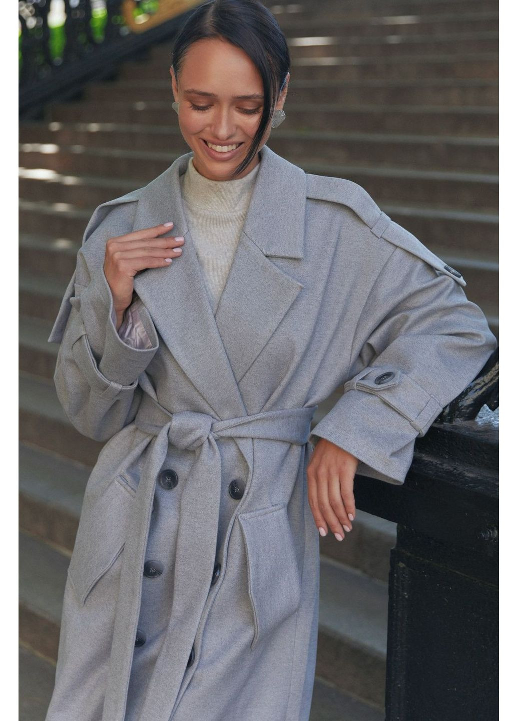 Сіре демісезонне Тренч Seventeen
