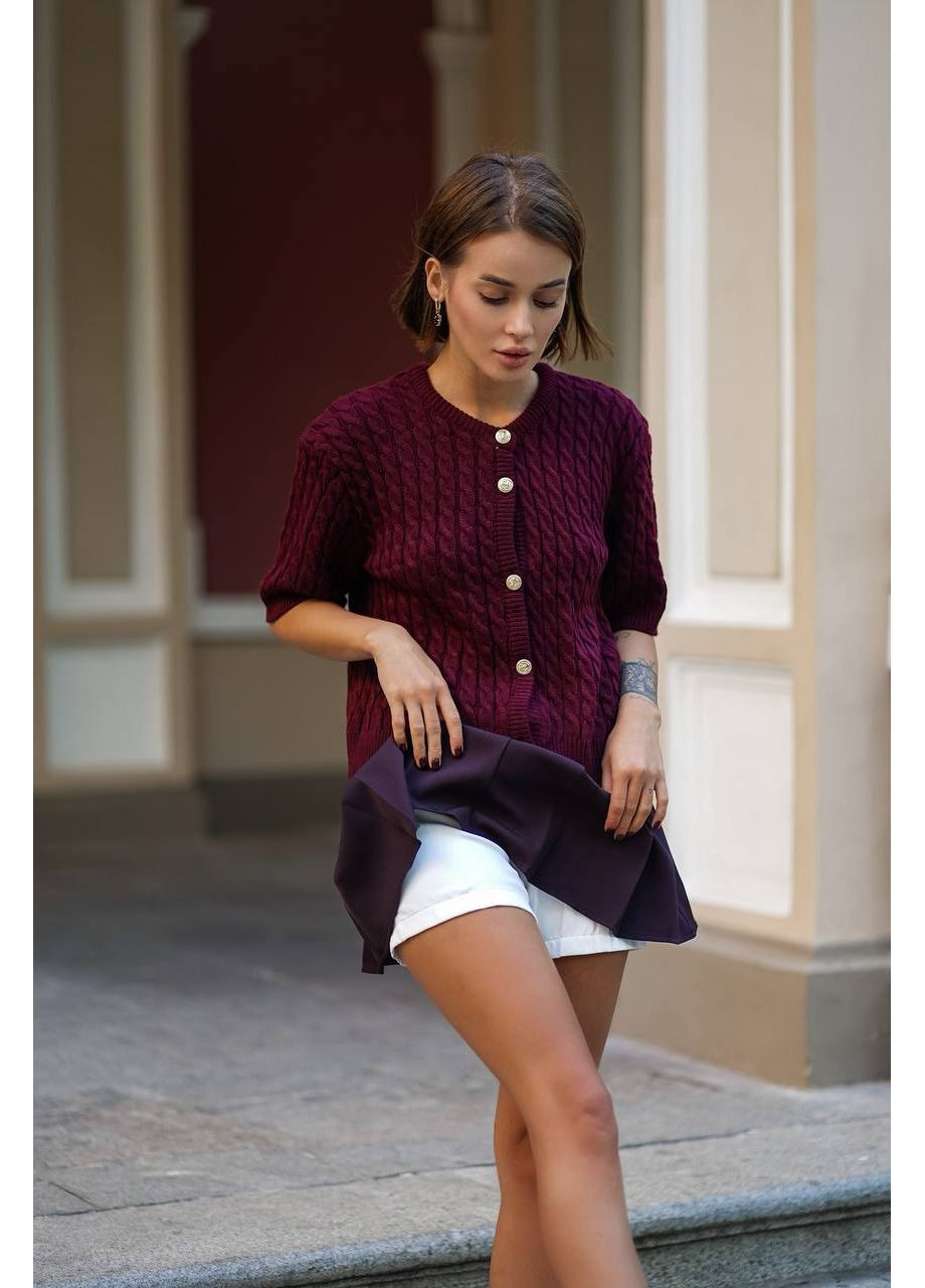 Бордовый демисезонный кардиган MonCher