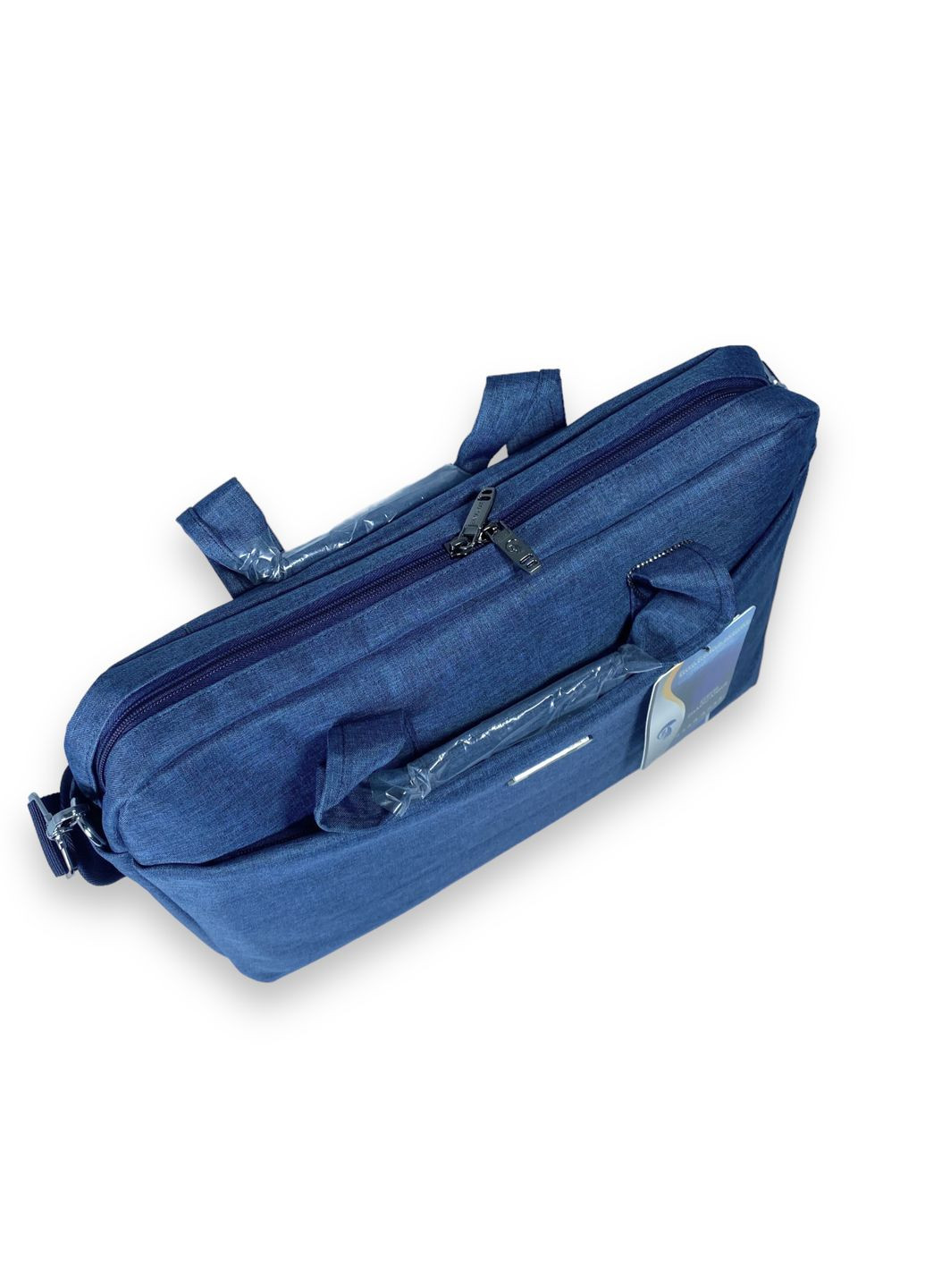 Портфель для ноутбука, одне відділення, кишені, ремінь, розмір 40*30*7 см синій Zhaocaique (286421629)
