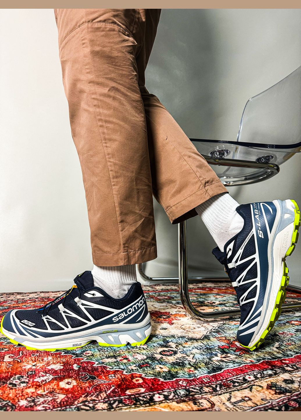 Синій всесезон кросівки чоловічі salomon xt-6 lab blue green | саломон хт-6 сині No Brand