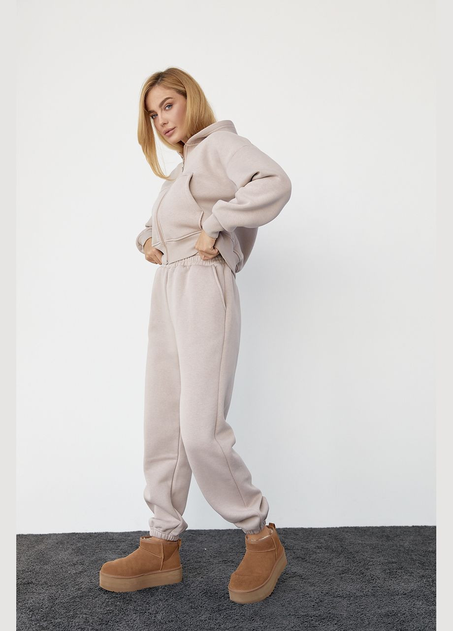 Жіночий спортивний костюм із начосом на блискавці Liton (296909084)