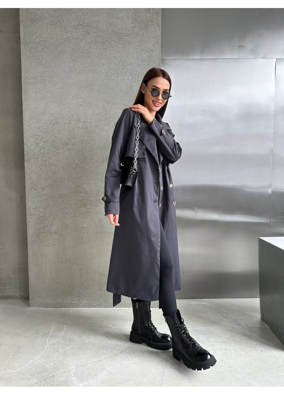 Тренч жіночий довгий з поясом (361499623)