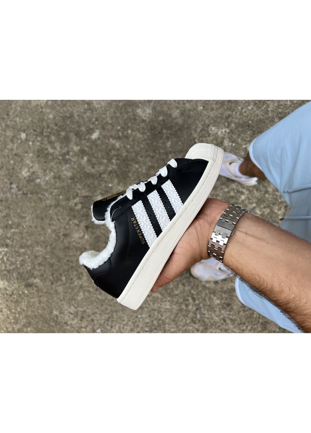 КРОССОВКИ ЖЕНСКИЕ ADIDAS SUPERSTAR BLACK BEIGE АДИДАС СУПЕРСТАР No Brand чёрные демисезоны (368862004)