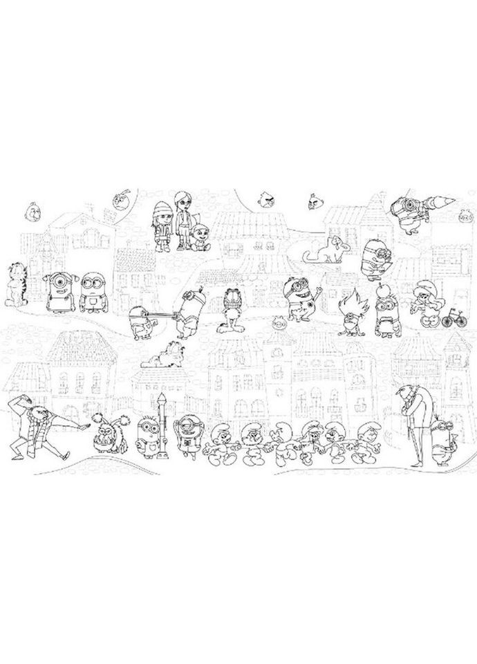 Шпалери-розмальовки Місто пунктиром 60*100 C-100007 Kolorit (324103981)