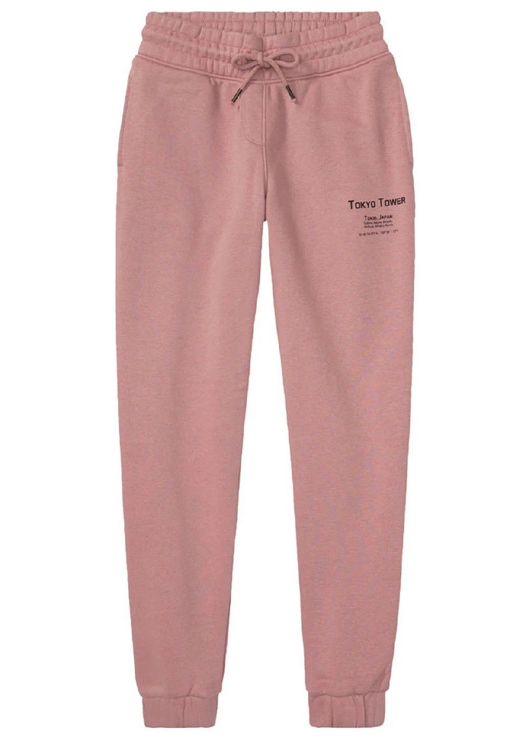 Спортивні штани джоггери бавовняні з начосом для дівчинки 397732 рожевий Lupilu (270091003)