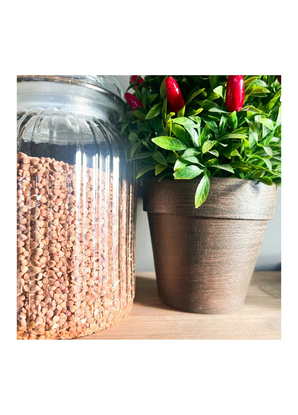 Банка ємність скляна з кришкою для зберігання сипучих продуктів 1150 мл S&T (325402300)