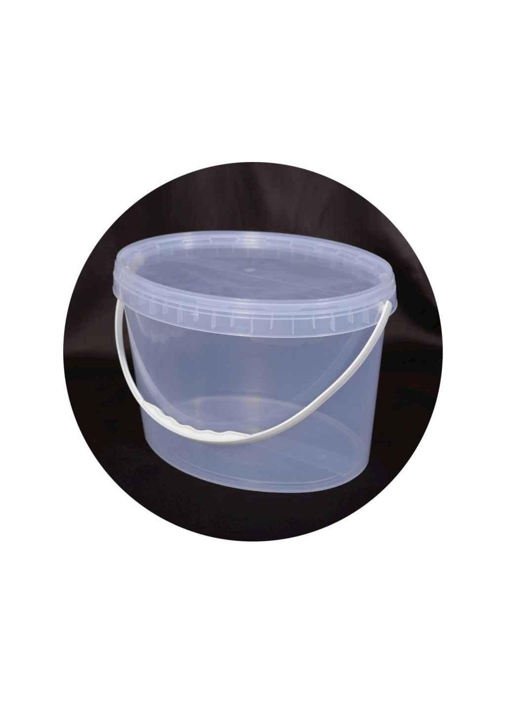 Ведро пл. 11л (овал) из гермет. крышкой и ручкой прозрачное ТМ ЭЛИПС Еліпс (304760721)