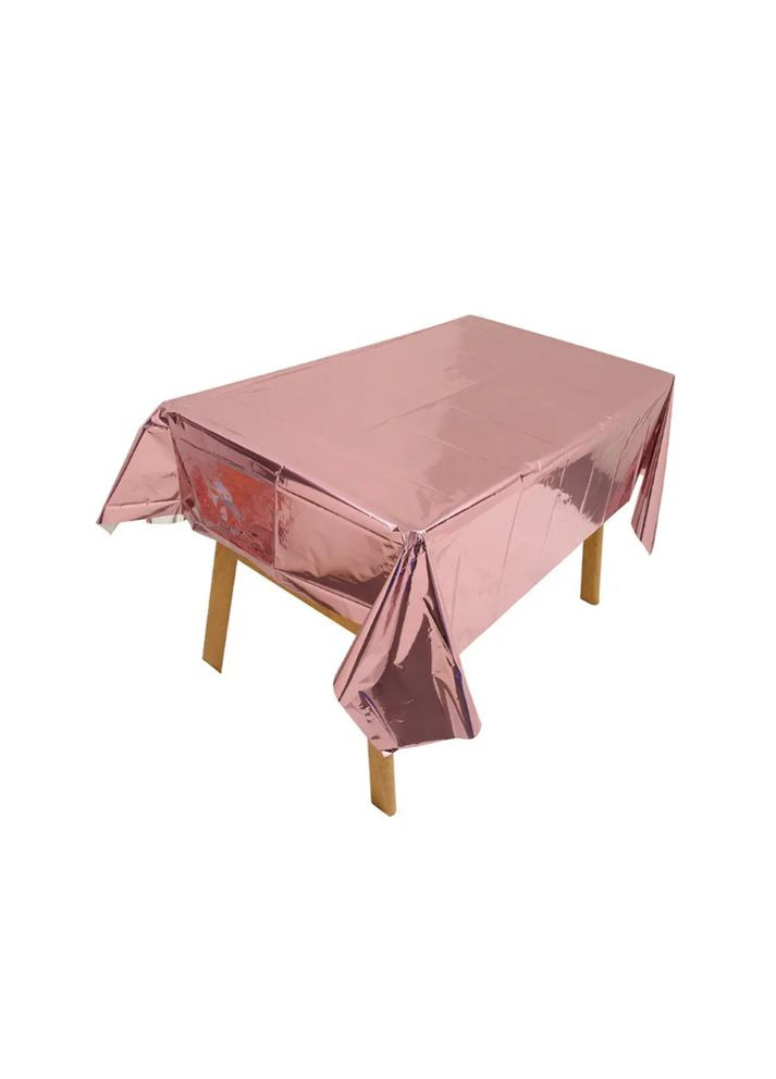 Скатертина клейонка із фольги 274 на 137 см рожеве золото Jannet скатертина (336376995)